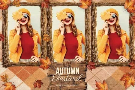 Modèle de festival d’automne pour photobooth – Carte postale 4x6 (paysage)