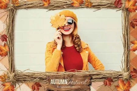 Modèle de festival d’automne pour photobooth – Carte postale 4x6 (paysage)