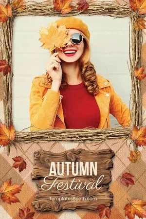 Herbstfestival-Fotobox-Vorlage – 4x6-Postkarte (Hochformat)