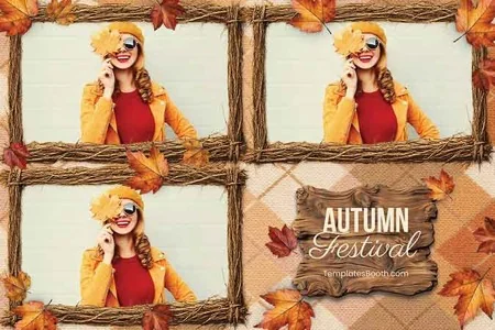 Modèle de festival d’automne pour photobooth – Carte postale 4x6 (paysage)