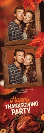 Modèle de fête de Thanksgiving pour photobooth – Bande photo 2x6