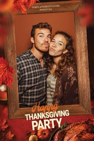 Thanksgiving-Party-Fotobox-Vorlage – 4x6-Postkarte (Hochformat)