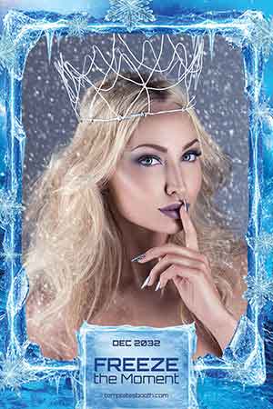 Winterfestival-Fotobox-Vorlage – 4x6-Postkarte (Hochformat)