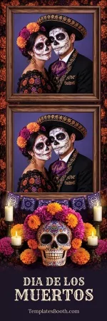 Modèle Día de los Muertos pour photobooth – Bande photo 2x6