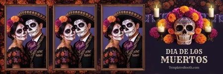 Modèle Día de los Muertos pour photobooth – 2x6 horizontal