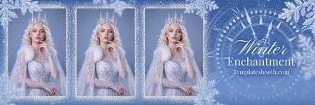 Modèle Enchantement d’hiver pour photobooth – 2x6 horizontal