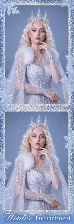 Modèle Enchantement d’hiver pour photobooth – Bande photo 2x6