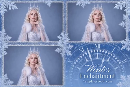 Modèle Enchantement d’hiver pour photobooth – Carte postale 4x6 (paysage)