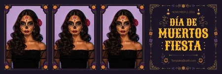 Modèle Día de Muertos pour photobooth – 2x6 horizontal