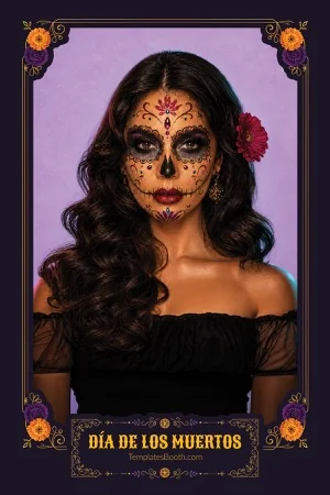 Día-de-Muertos-Fotobox-Vorlage – 4x6-Postkarte (Hochformat)