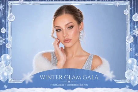 Modèle de gala d’hiver pour photobooth – Carte postale 4x6 (paysage)
