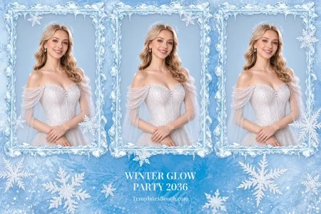 Modèle d’hiver magique pour photobooth – Carte postale 4x6 (paysage)