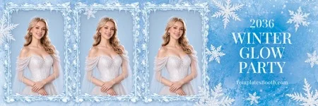 Modèle d’hiver magique pour photobooth – 2x6 horizontal