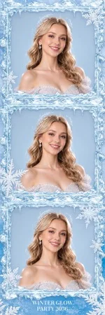 Modèle d’hiver magique pour photobooth – Bande photo 2x6