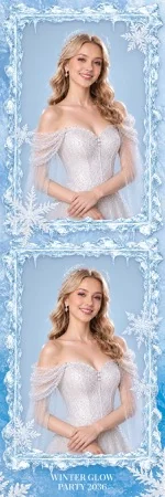 Modèle d’hiver magique pour photobooth – Bande photo 2x6