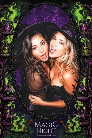Halloween-Party-Fotobox-Vorlage – 4x6-Postkarte (Hochformat)
