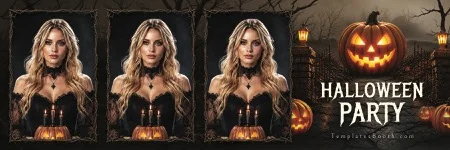 Modèle de fête d’Halloween pour photobooth – 2x6 horizontal