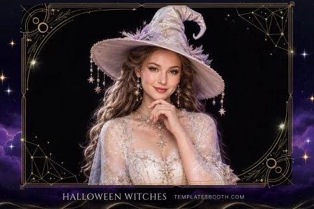 Halloween Witches Photo Booth Template
