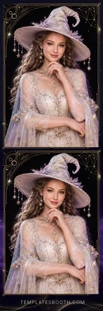 Modèle Sorcières d’Halloween pour photobooth – Bande photo 2x6