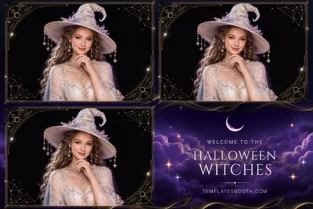 Halloween Witches Photo Booth Template