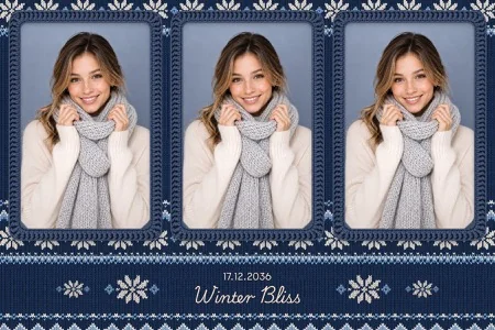 Modèle Tricot d’hiver pour photobooth – Carte postale 4x6 (paysage)