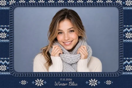 Modèle Tricot d’hiver pour photobooth – Carte postale 4x6 (paysage)