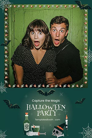 Halloween-Party-Fotobox-Vorlage – 4x6-Postkarte (Hochformat)