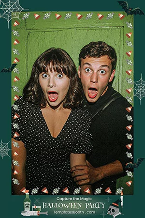 Halloween-Party-Fotobox-Vorlage – 4x6-Postkarte (Hochformat)