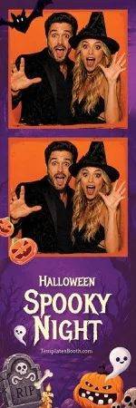 Modèle de nuit effrayante d’Halloween pour photobooth – Bande photo 2x6