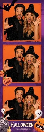 Modèle de nuit effrayante d’Halloween pour photobooth – Bande photo 2x6