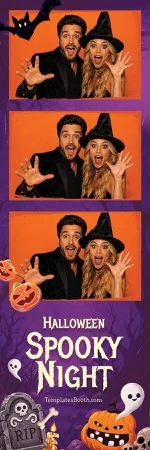 Modèle de nuit effrayante d’Halloween pour photobooth – Bande photo 2x6