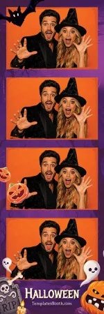Modèle de nuit effrayante d’Halloween pour photobooth – Bande photo 2x6