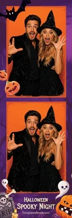 Modèle de nuit effrayante d’Halloween pour photobooth – Bande photo 2x6