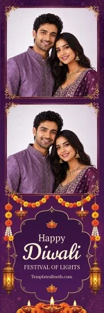 Modèle de célébration de Diwali pour photobooth – Bande photo 2x6