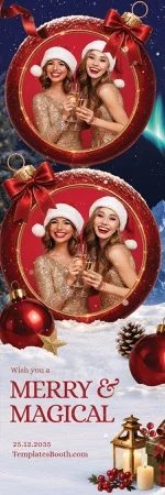 Modèle de fête de Noël pour photobooth – Bande photo 2x6