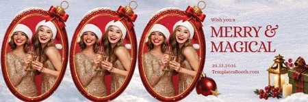 Modèle de fête de Noël pour photobooth – 2x6 horizontal