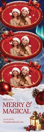 Modèle de fête de Noël pour photobooth – Bande photo 2x6
