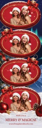 Modèle de fête de Noël pour photobooth – Bande photo 2x6