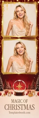 Modèle de Noël magique pour photobooth – Bande photo 2x6