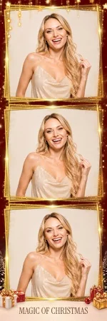 Modèle de Noël magique pour photobooth – Bande photo 2x6