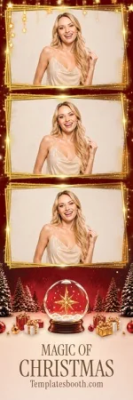 Modèle de Noël magique pour photobooth – Bande photo 2x6