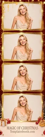 Modèle de Noël magique pour photobooth – Bande photo 2x6