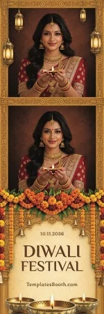 Modèle de festival Diwali pour photobooth – Bande photo 2x6