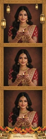 Modèle de festival Diwali pour photobooth – Bande photo 2x6