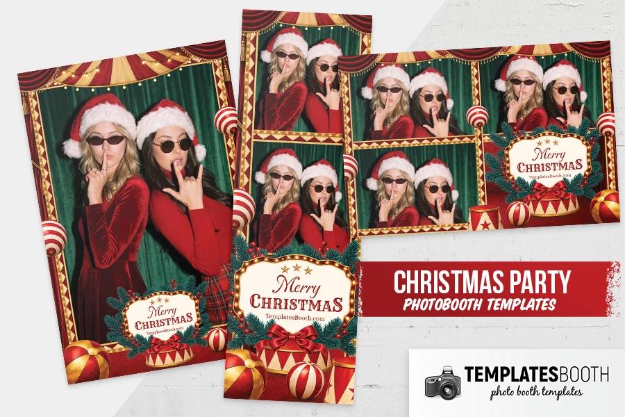 Christmas Circus Photo Booth Template - TemplatesBooth
