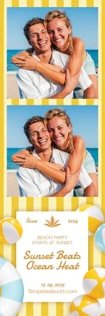 Modèle de fête sur la plage pour photobooth – Bande photo 2x6