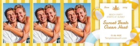 Modèle de fête sur la plage pour photobooth – 2x6 horizontal