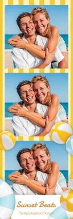 Modèle de fête sur la plage pour photobooth – Bande photo 2x6