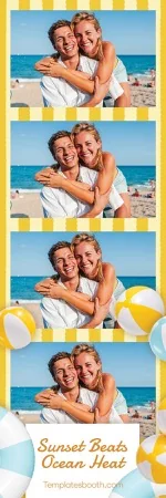 Modèle de fête sur la plage pour photobooth – Bande photo 2x6