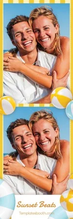 Modèle de fête sur la plage pour photobooth – Bande photo 2x6